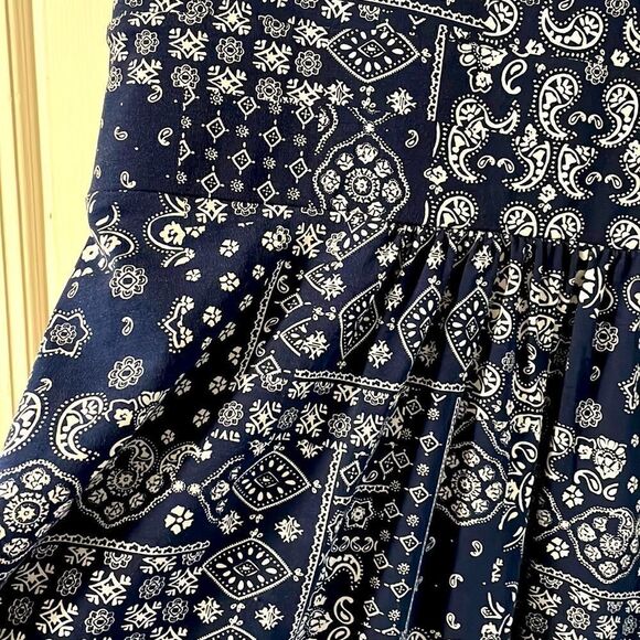 Lands’ End print sleeveless dress with side twist in soft cotton blend size L/P - Picture 5 of 9